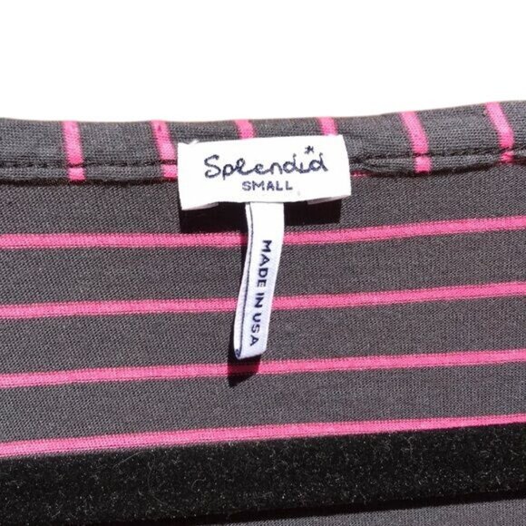 Splendid Pink & Grey Casual Comfortable Oversized Striped Top Size S - Picture 3 of 8